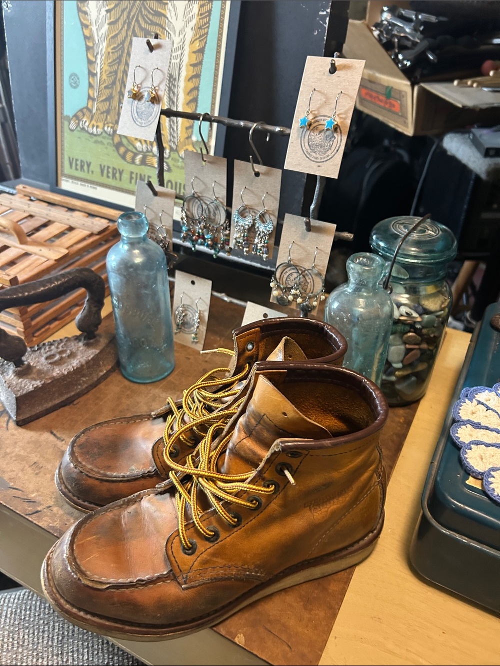 Red Wing Boots Size US 4/UK 35.5/ 22 CM  E 875 9689336. Tan Leather/Weathering